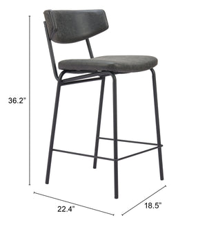 Charon Counter Stool Vintage Black - Set of 2