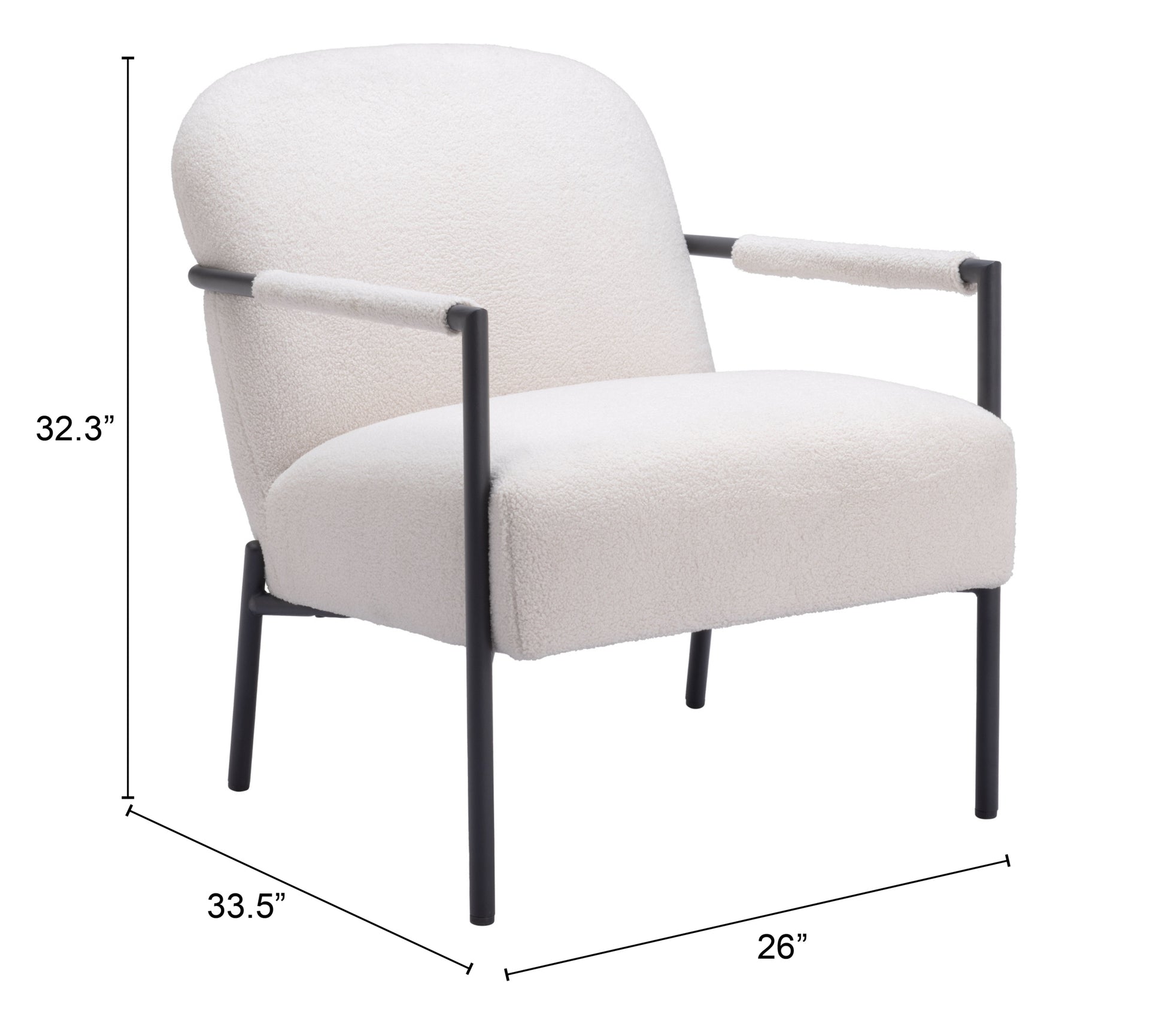 Chicago Accent Chair Ivory - Elite Maison