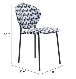 Clyde Dining Chair Geometric Print - Elite Maison