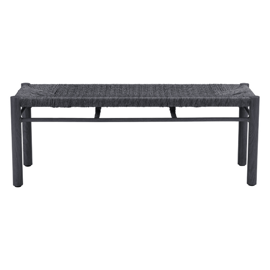 Black Zuo Iska bench chair with a sleek, modern design and sturdy frame, perfect for contemporary interior decor.