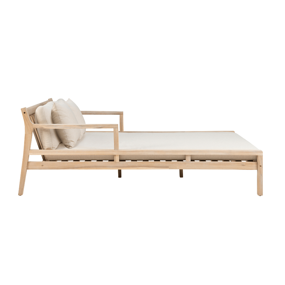 Svana Beige Natural Double Chaise Lounger