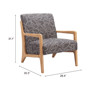 Runa Accent Chair Gray & Natural - Elite Maison