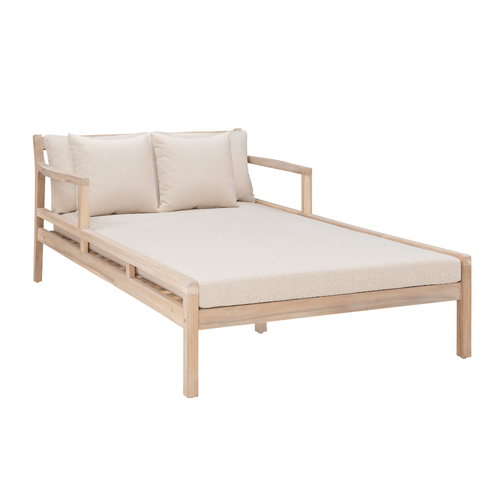 Svana Beige Natural Double Chaise Lounger