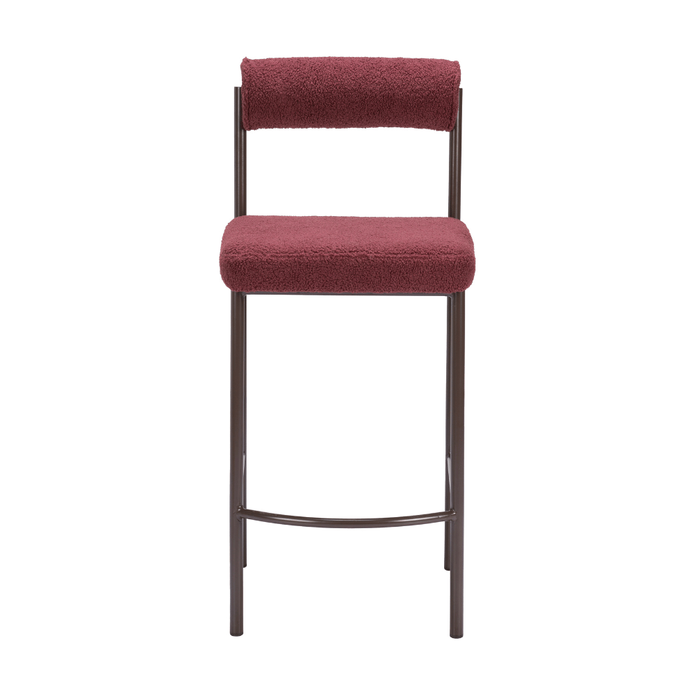 Livorno Counter Stool Red & Bronze - Set of 2