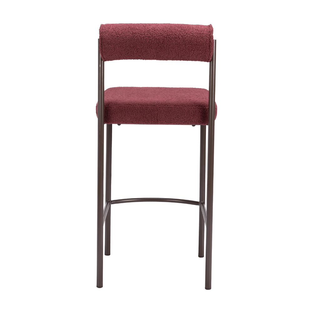 Livorno Counter Stool Red & Bronze - Set of 2