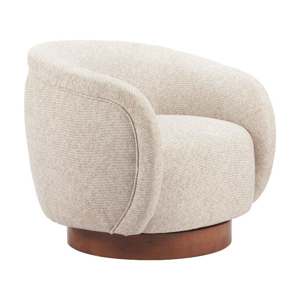 Vinta Swivel Chair Beige - Elite Maison