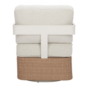 Gelo Swivel Chair White & Brown - Elite Maison