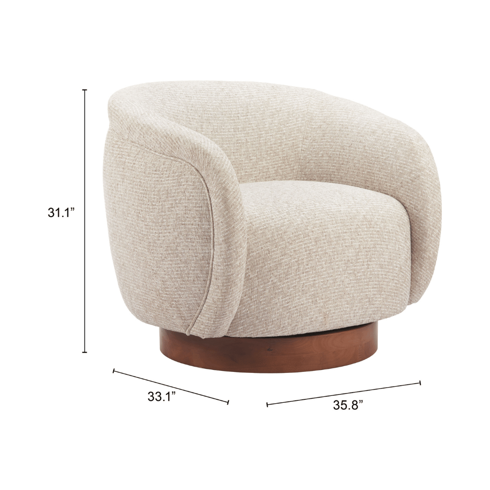Vinta Swivel Chair Beige - Elite Maison