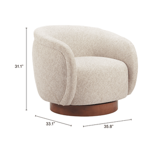Vinta Swivel Chair Beige - Elite Maison