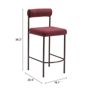 Livorno Counter Stool Red & Bronze - Set of 2