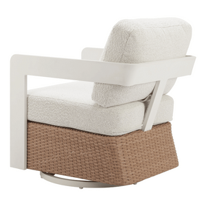Gelo Swivel Chair White & Brown - Elite Maison