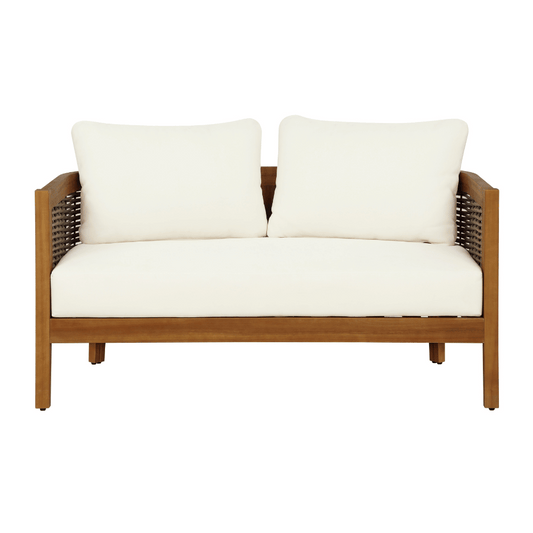 St Lucia Brown Loveseat And Table