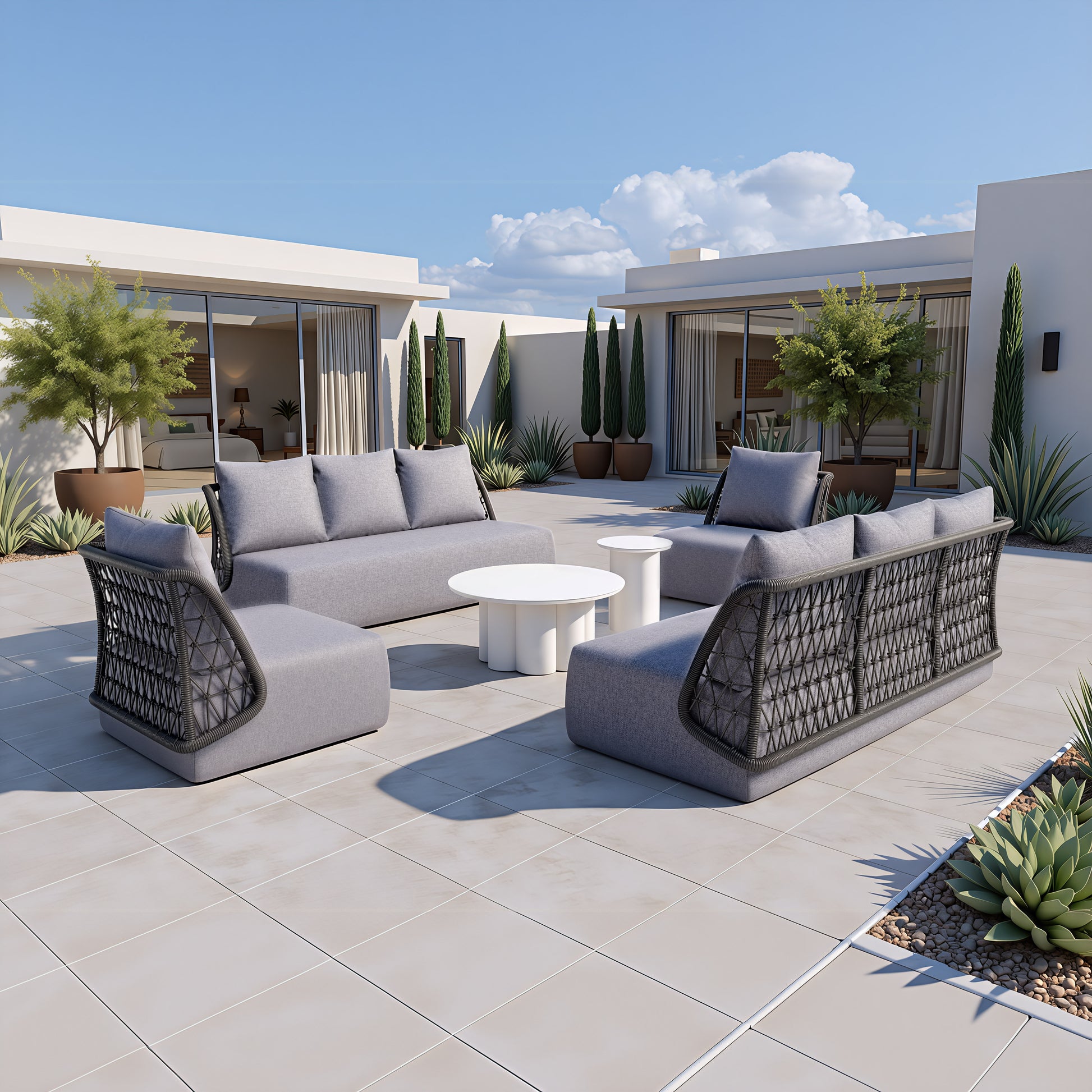 Palmier Coffee Table White - Elite Maison