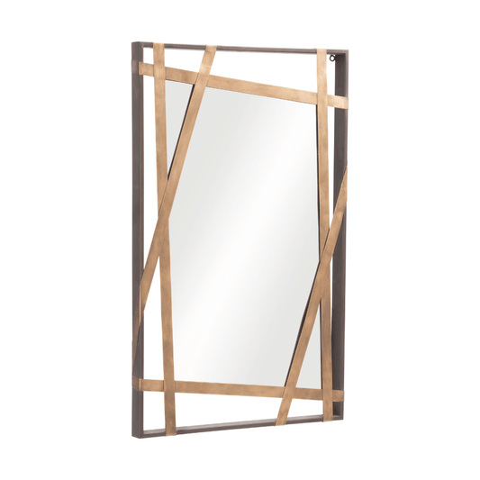 Tolix Mirror Antique Gold & Black - Elite Maison