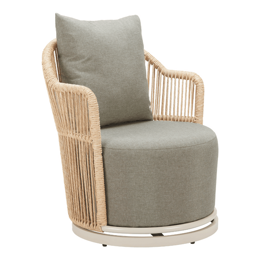 Multicolor Lanai Swivel Chair by Zuo featuring a modern design and cushioned seat, perfect for indoor or outdoor lounging.