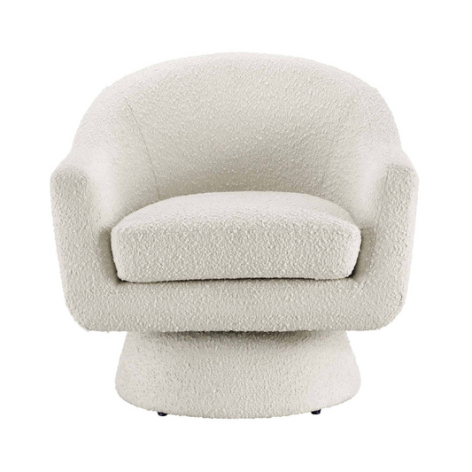 Celeste Boucle Fabric Swivel Chair