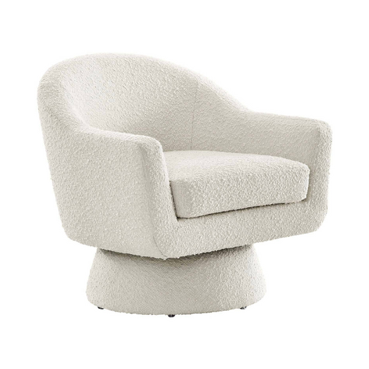 Celeste Boucle Fabric Swivel Chair