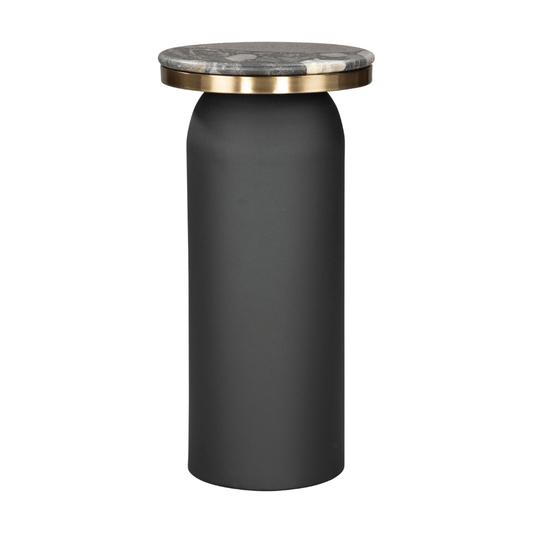 Zuo Luxor Drink Table with multicolor marble top and steel accents, designed as an accent or side table.