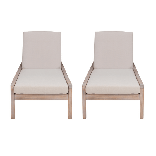 Svana Beige Natural Single Chaise Loungers 2PC