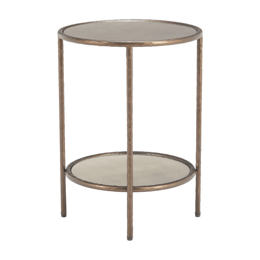 Zuo Anelli Side Table in bronze finish with a sleek, modern design and circular top, perfect for accenting living spaces.