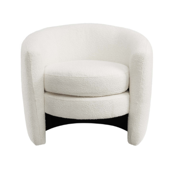 Affinity Upholstered Boucle Fabric Curved Back Armchair