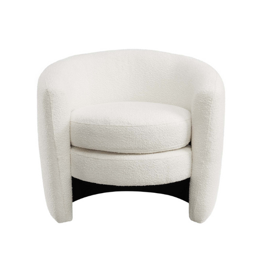 Affinity Upholstered Boucle Fabric Curved Back Armchair