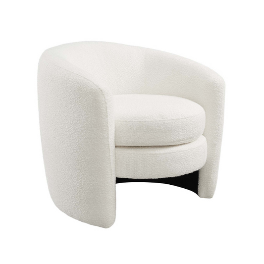 Affinity Upholstered Boucle Fabric Curved Back Armchair