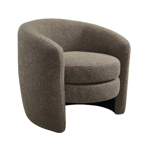 Affinity Upholstered Boucle Fabric Curved Back Armchair