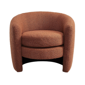 Affinity Upholstered Boucle Fabric Curved Back Armchair