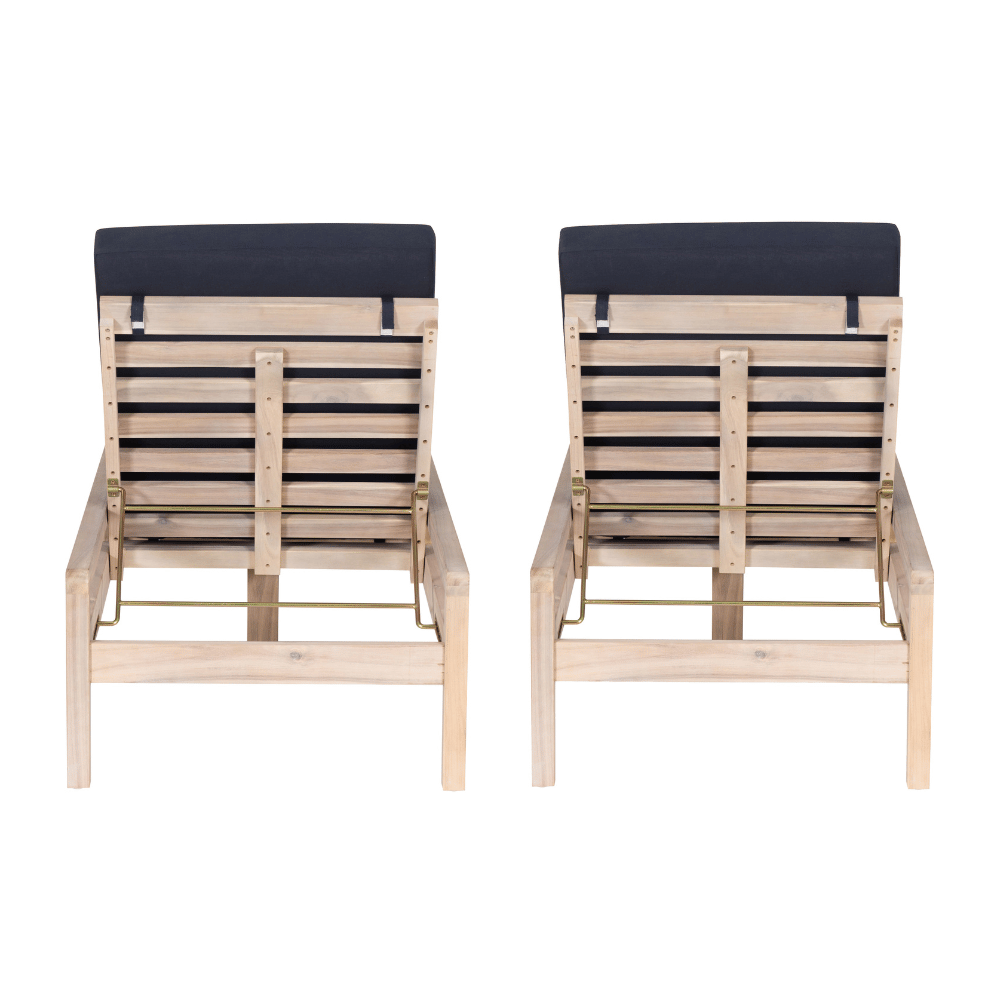Svana Blue Natural Single Chaise Loungers 2PC