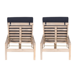 Svana Blue Natural Single Chaise Loungers 2PC