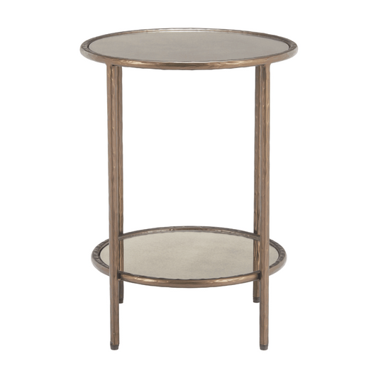 Zuo Anelli side table in bronze with a sleek, modern design and a circular top, perfect for accenting any space.