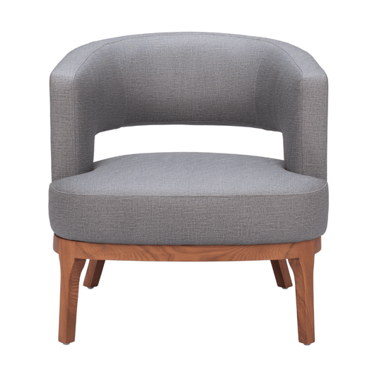 Slate gray Penryn accent chair by Zuo with a modern design and plush cushioning, ideal for stylish seating.