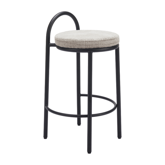 Beige tweed Sisal counter stool by Zuo, featuring a modern design and comfortable seat height for kitchen or bar use.