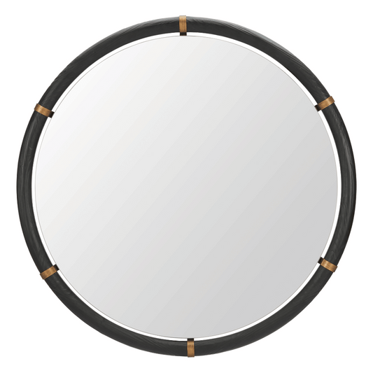 Black Fir Wood Frame Zuo Brile Mirror with sleek architectural silhouette and modern design.