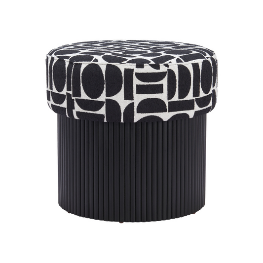 Boto Storage Ottoman Black & White