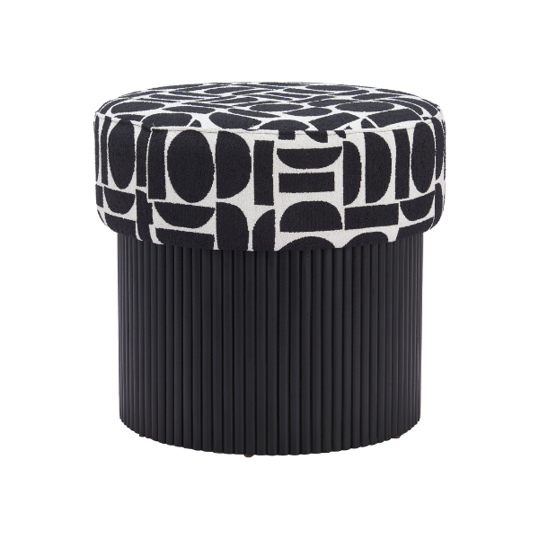 Boto Storage Ottoman Black & White