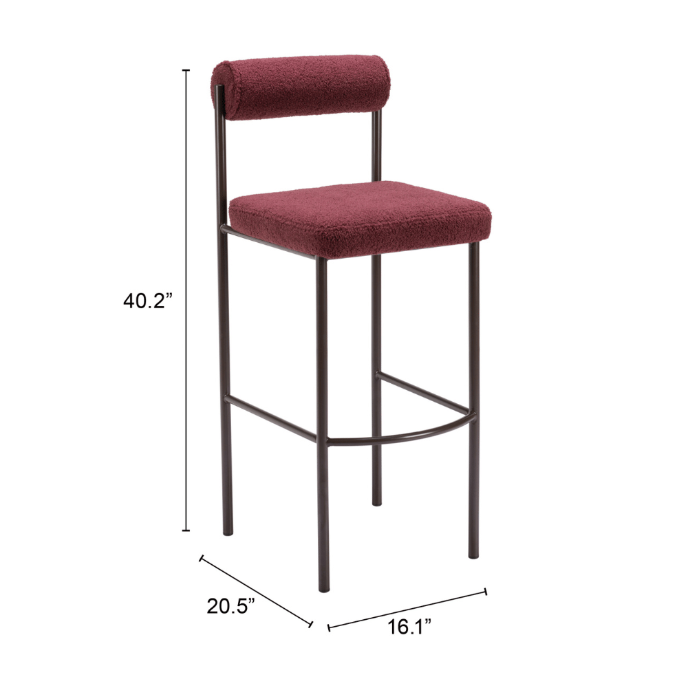 Livorno Barstool Red & Bronze - Set of 2