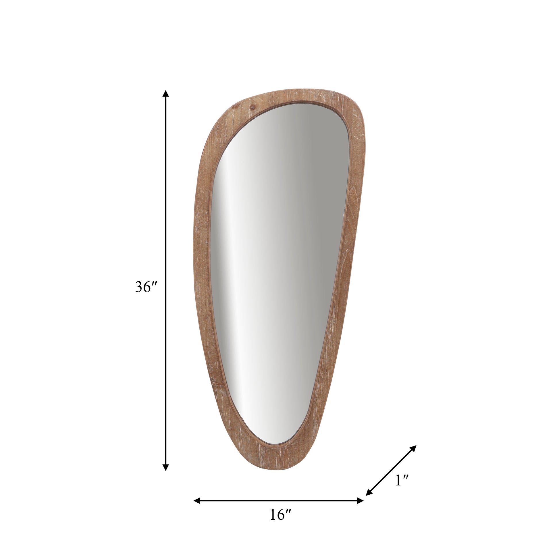 Wood, 15x36 Egg Shaped Mirror, Brown Wb - Elite Maison