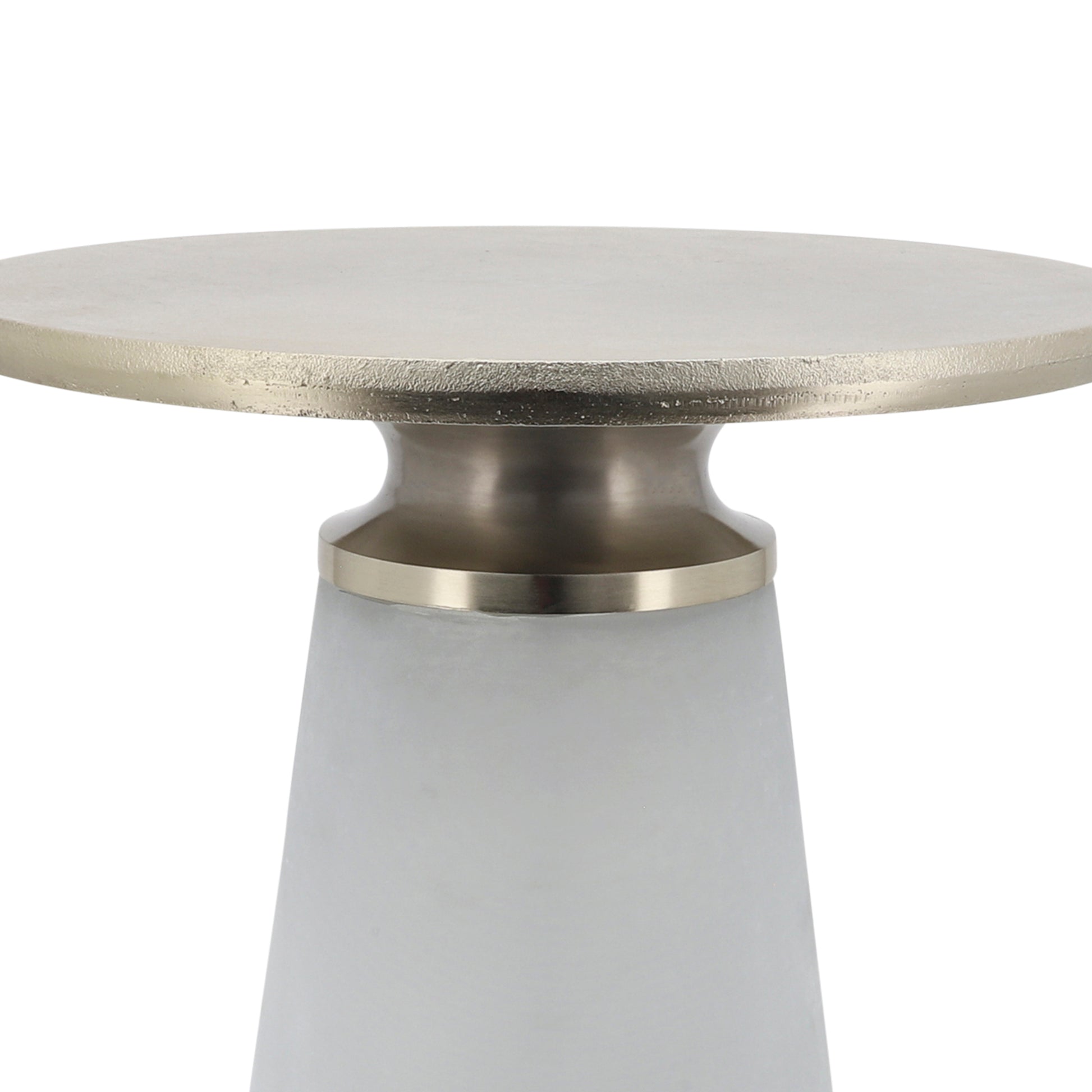 Metal Top, 18"h Nebular Side Table, Frost - Elite Maison