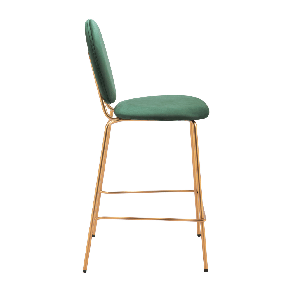 Odessa Counter Stool Green & Gold - Set of 2