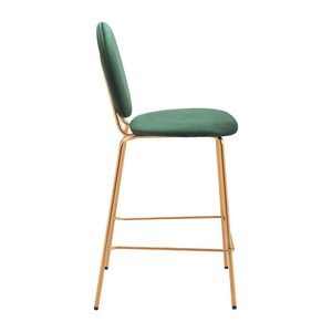 Odessa Counter Stool Green & Gold - Set of 2
