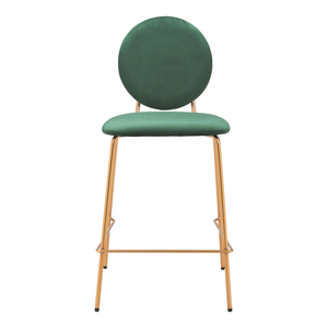 Odessa Counter Stool Green & Gold - Set of 2