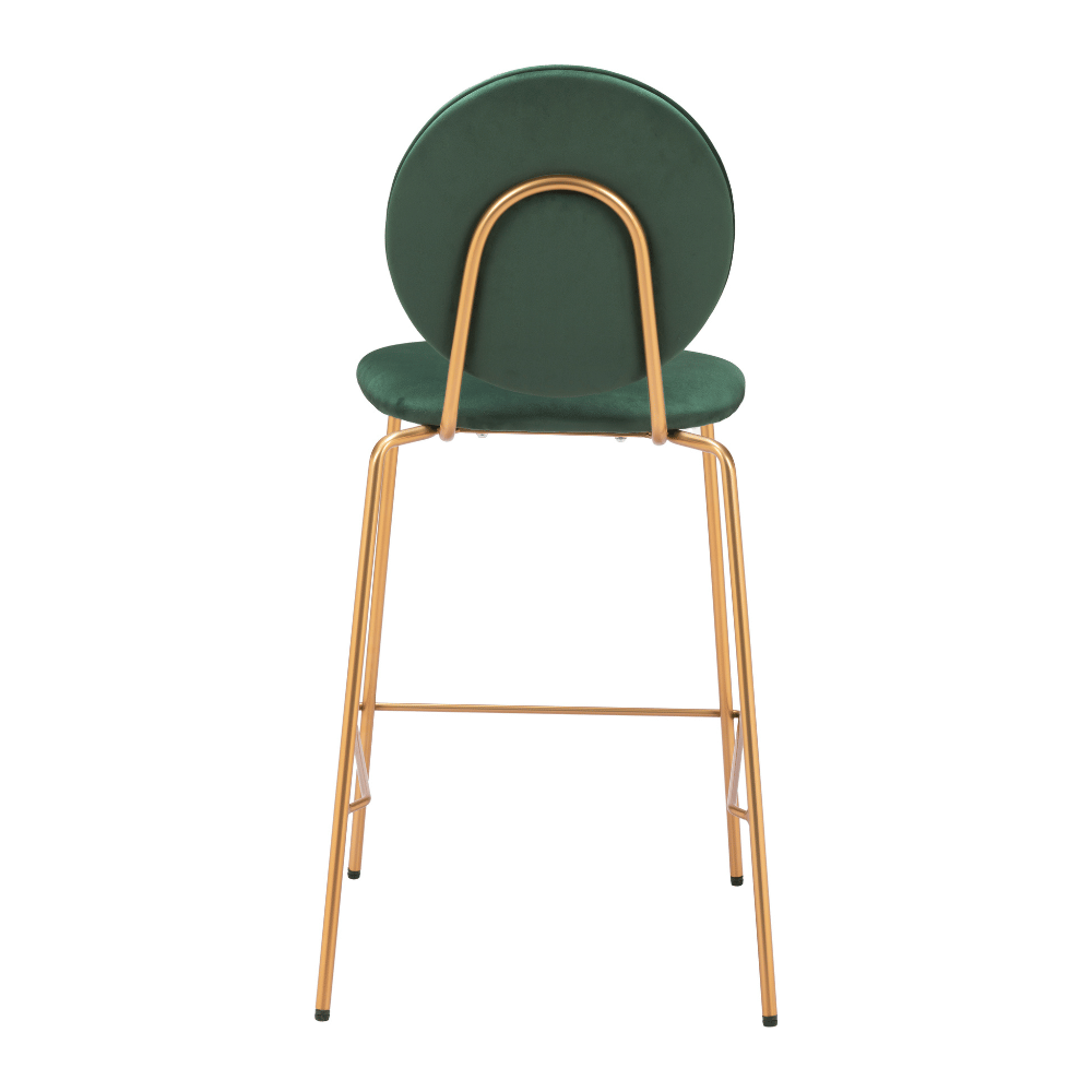 Odessa Counter Stool Green & Gold - Set of 2