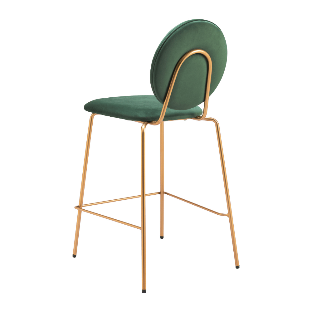 Odessa Counter Stool Green & Gold - Set of 2