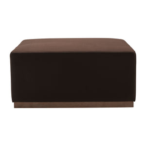 40x18 Upholstered Square Ottoman, Brown - Elite Maison