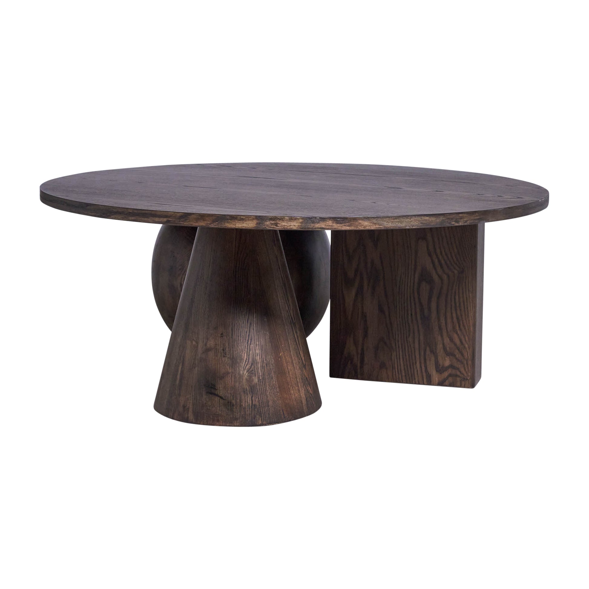 Geometric Shaped Legs Coffee Table, Brown Kd - Elite Maison