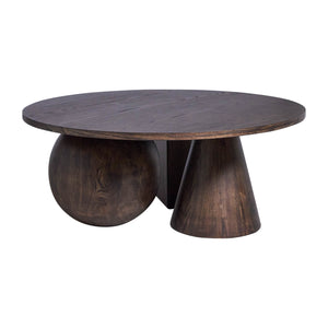 Geometric Shaped Legs Coffee Table, Brown Kd - Elite Maison