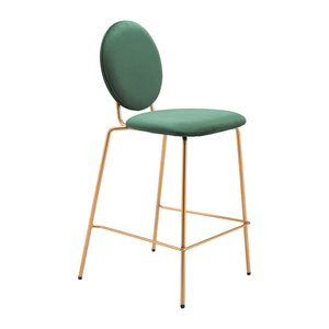 Odessa Counter Stool Green & Gold - Set of 2