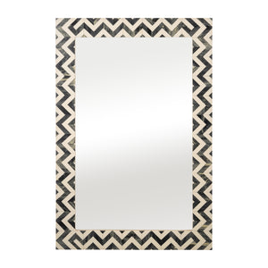 Resin 24x36 Chevron Rect Mirror Gray/wht - Elite Maison